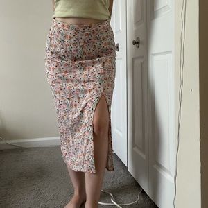 Wild fable floral midi skirt